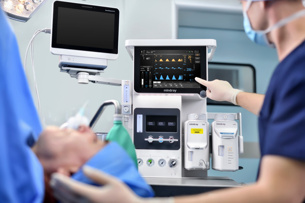 Anaesthetist operating A9 during surgey